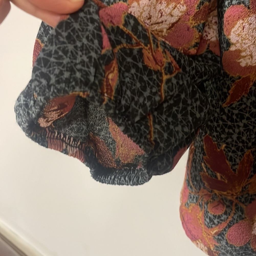 Knox Rose Blouse Long Sleeve Women Floral Top Black/Gray Boho Shirt Casual, M - Picture 7 of 10